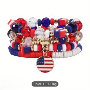 New set of 4 stackable patriotic bracelets